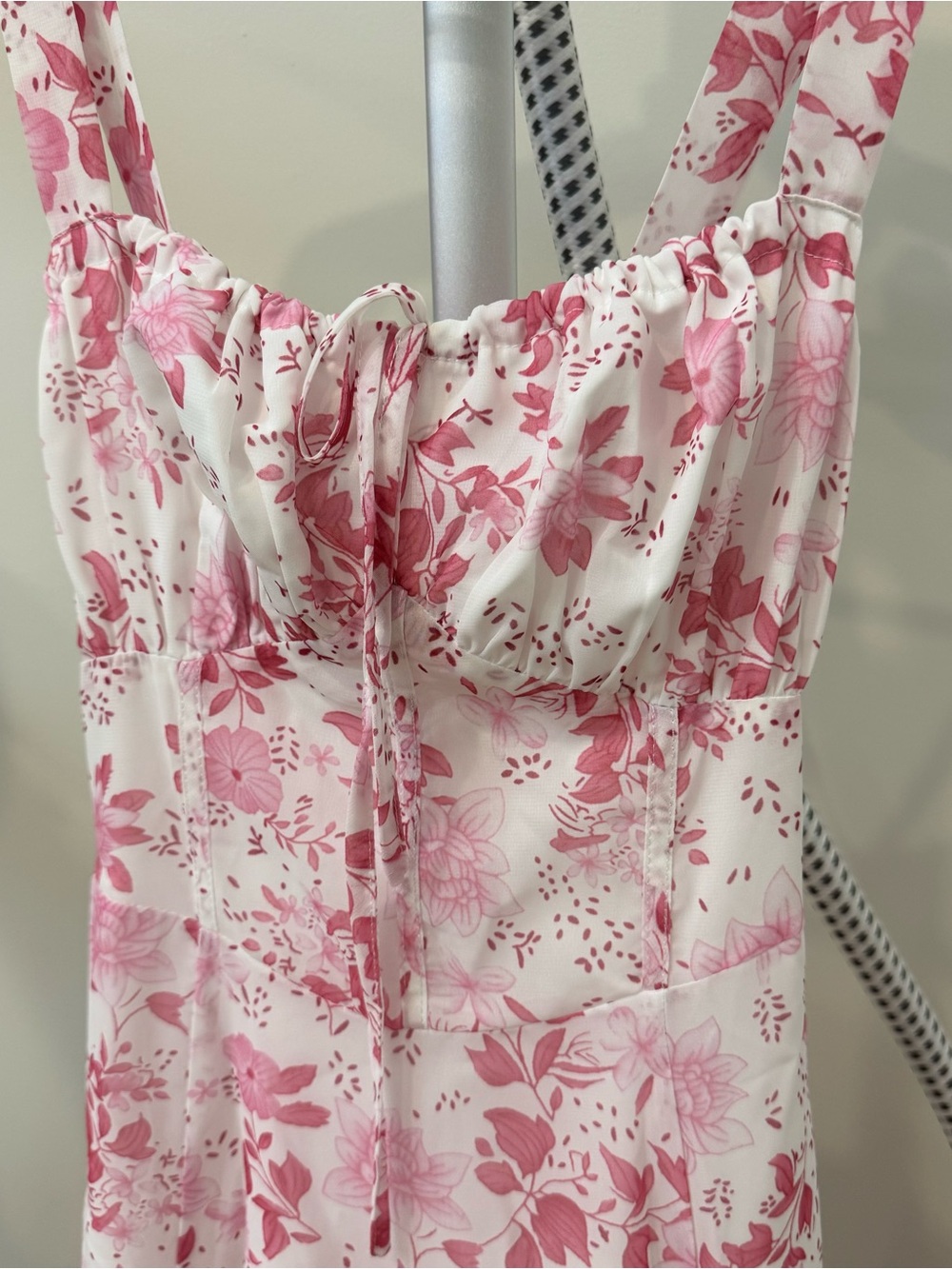 RIHOAS Pink Floral Square-Neck Midi Dress - Picture 8 of 10